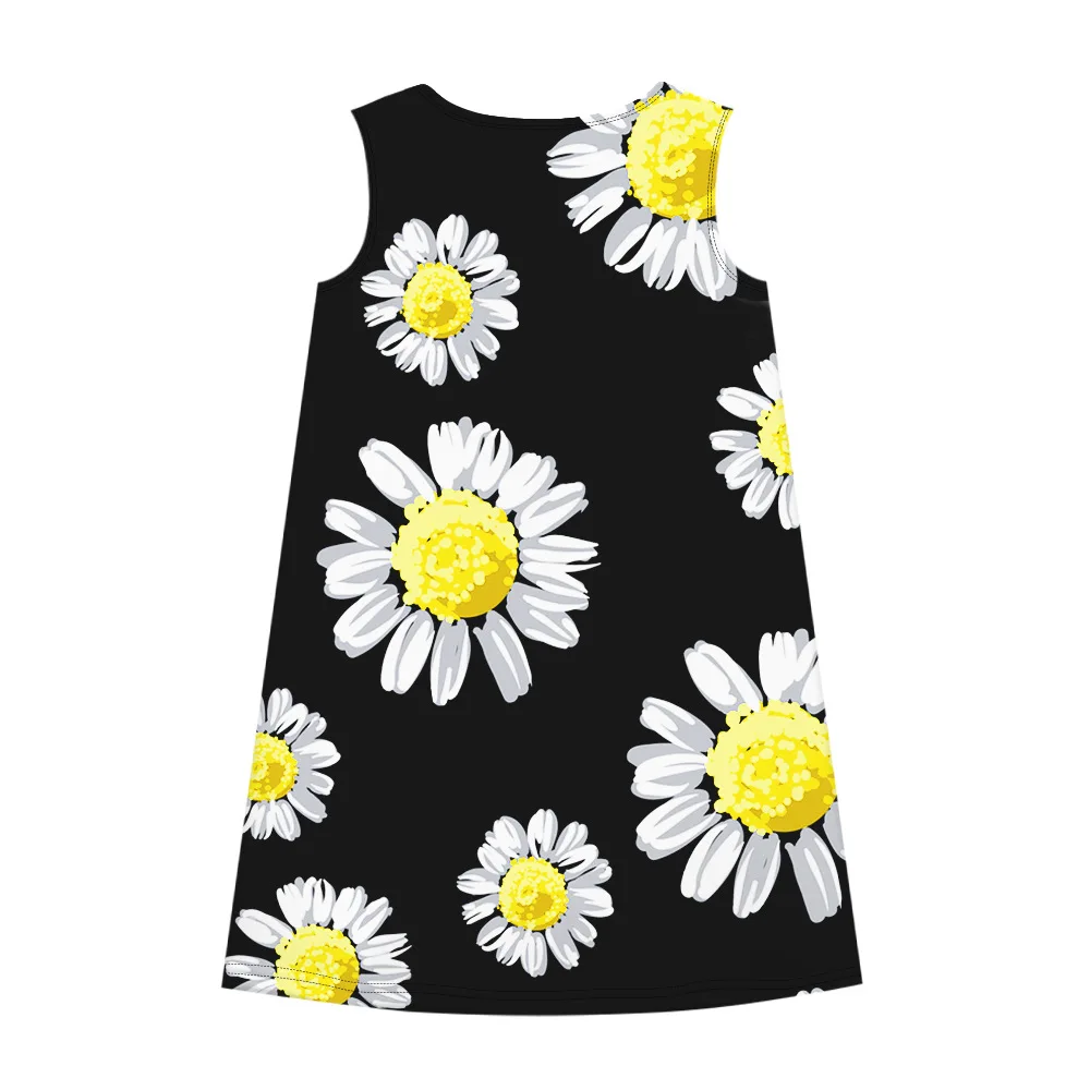 Summer Girls Dress Flower Print Sleeveless Kids Princess Dresses For Sundress Children Party 8-12 Years | Детская одежда и обувь