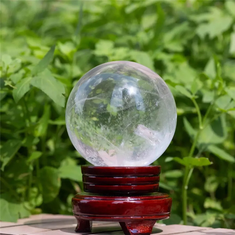 

Melting Clear White Crystals Quartz Sphere Ball Specimen Collection Healing Feng Shui Stone Room Decoration