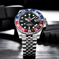 pagani design top brand sapphire gmt watch stainless steel mens automatic mechanical wristwatch waterproof sports mens watch