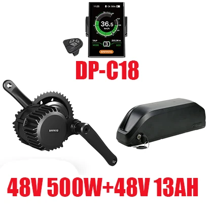C1848V500W48V13AH Bafang мотор 48В 500/750/1000w BBS02 BBSHD Электрический велосипед Conversion Kit с Батарея в, 36 В, 48 В, 13/17. 5ah, фара для электровелосипеда в двигателя комплект BBS01 - Цвет: C1848V500W48V13AH