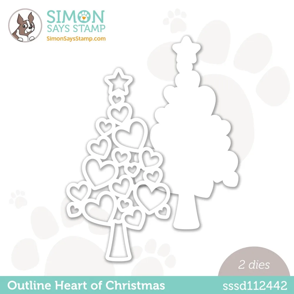 

2021Outline Heart of Christmas Wafer Metal Cutting Mold Scrapbook Diary Decoration Embossing Template Diy Greeting Card Handmade