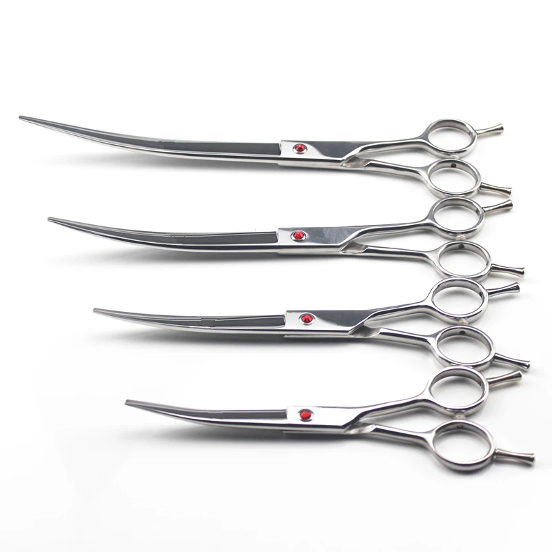 Профессиональные японские изогнутые ножницы для стрижки домашних питомцев 440c