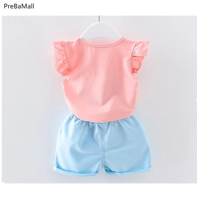 Комплекты одежды для девочек летняя детская хлопковая футболка + шорты комплект