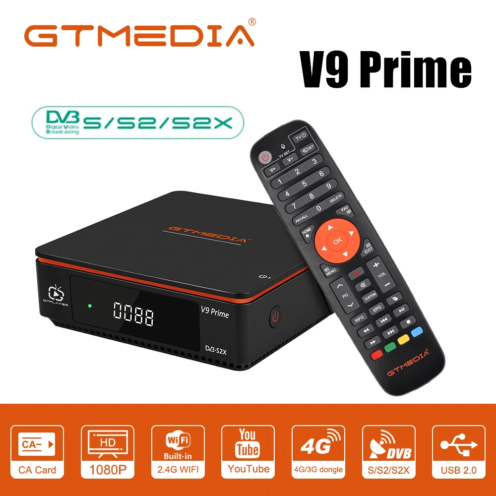 

2021 GTmedia V9 Prime DVB-S2 Satellite Receiver upgrade by Gtmedia v9 super v8 nova support H.265 ca card Built-in WiFi no app