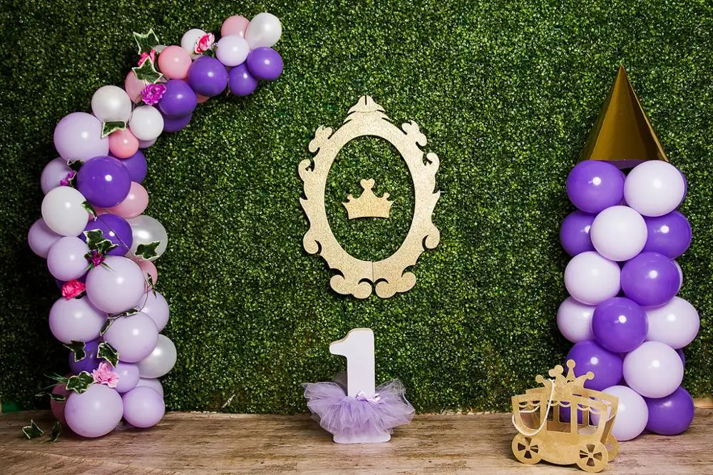 Lyavshi Children Photography Backdrop Princess 1st Birthday Photozone Party Gold Crown Leaves Girl Photo Background Photocall |