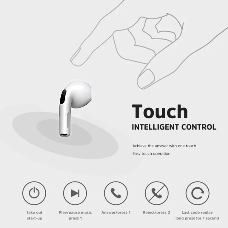 

Bluetooth 5.0 wireless in-ear headphones, Bluetooth, stereo, suitable for all smart phones, with microphone, for sports