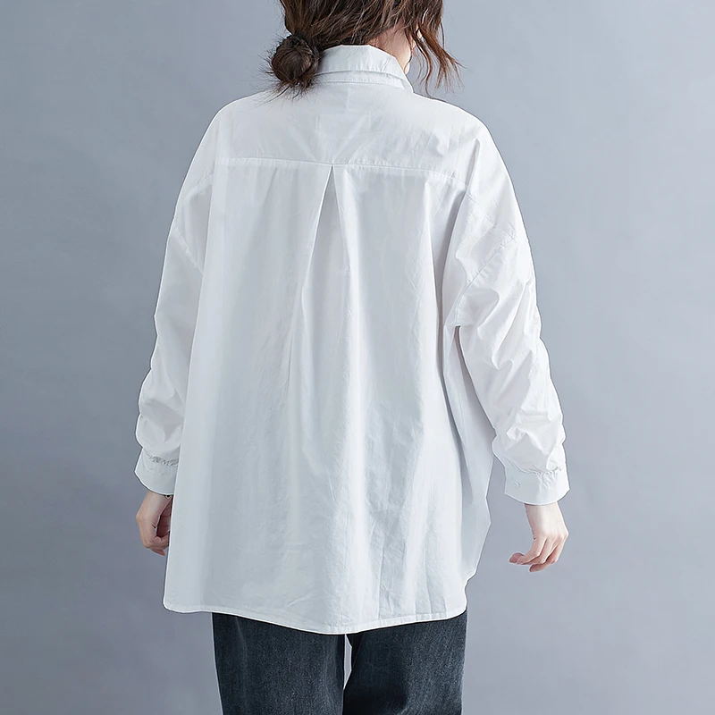 

BIG SIZE Spring Autumn Women Fashion Elegant Solid Color Tops Ladies Female Plus Large Long Sleeve Drapped Loose Blouse Shirt