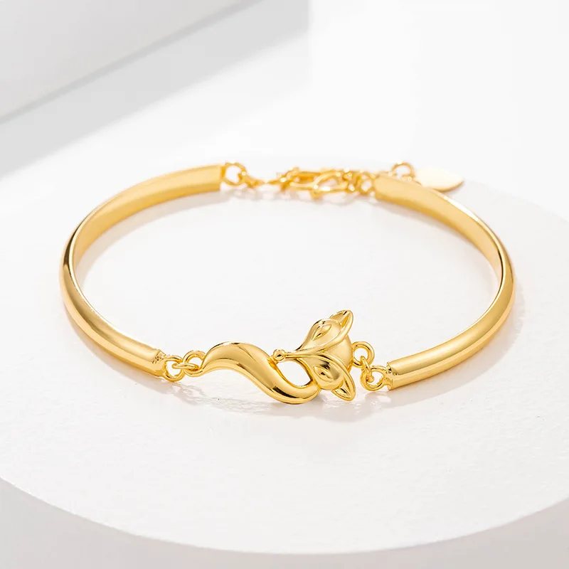 

2021 new 24K gold-plated bracelet, fox-shaped gold shape ladies bracelet, friend gift jewelry wholesale