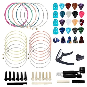 New 62 PCS Guitar Accessories Kit Acoustic Guitar Changing Tool for Guitar Players and Guitar Beginners