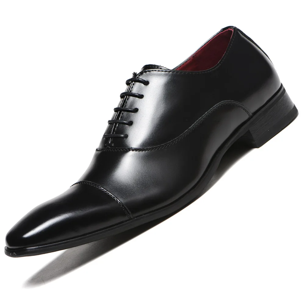 

New Luxury Brand PU Leather Fashion Men Business Dress Loafers Pointy Black Shoes Oxford Breathable Formal Wedding Shoes 46