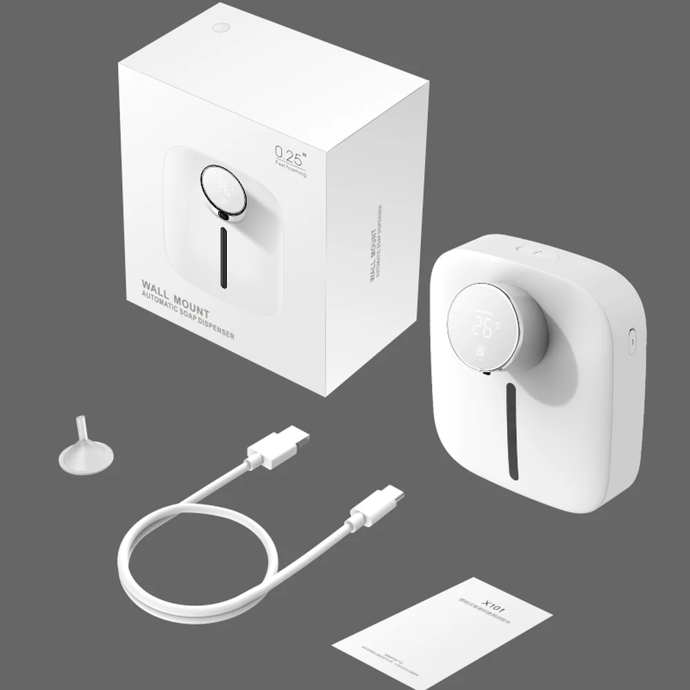 Умный автоматический дозатор для мыла с дисплеем температуры Перезаряжаемый USB