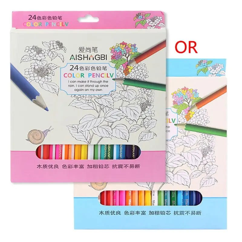 

12/24 Colour Pencils Natural Wood Colored Pencils Drawing Pencils For School Office Artist Painting Sketch Supplies