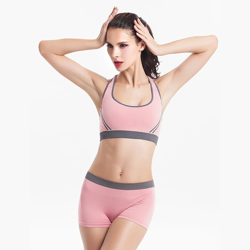 

Для женщин Фитнес, пуш-ап, бюстгальтер для занятия спортом, нижнее белье, бесшовное нижнее белье, женское белье дышащие противоударный компл...