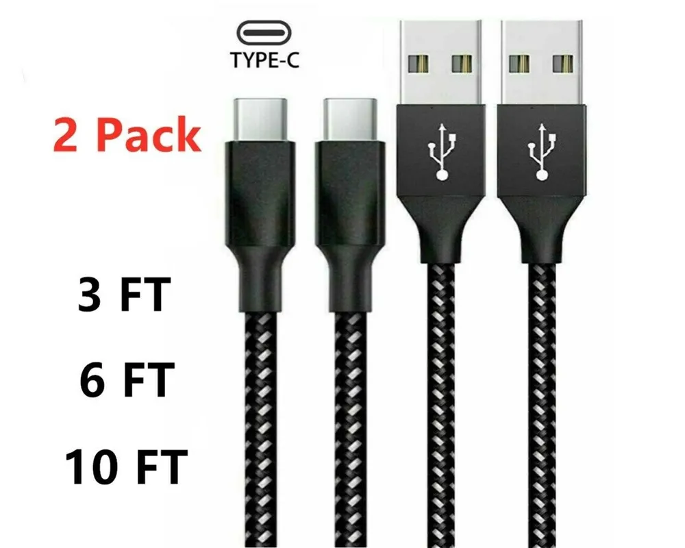 

2 Pack Type C Cable Fast USB Charging Cable 2.4A Micro USB Cable for Samsung Huawei Xiaomi USB C Mobile Phone USB Charge Cord