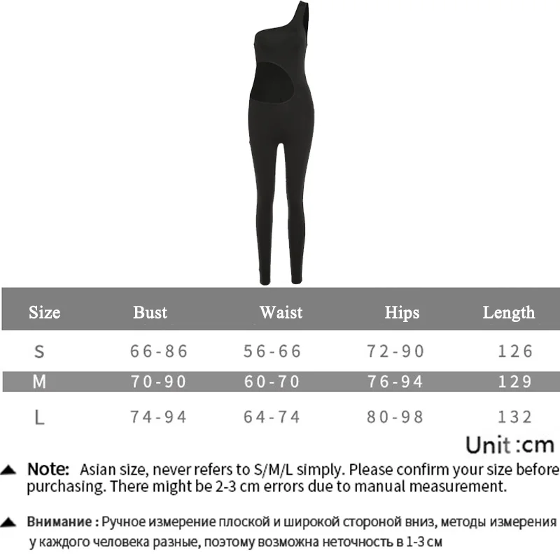 

Hollow Out One Shoulder Jumpsuit Women Summer 2021 Fashion Black Grey High Waist Sleeveless Skinny Workout One Piece Outfit