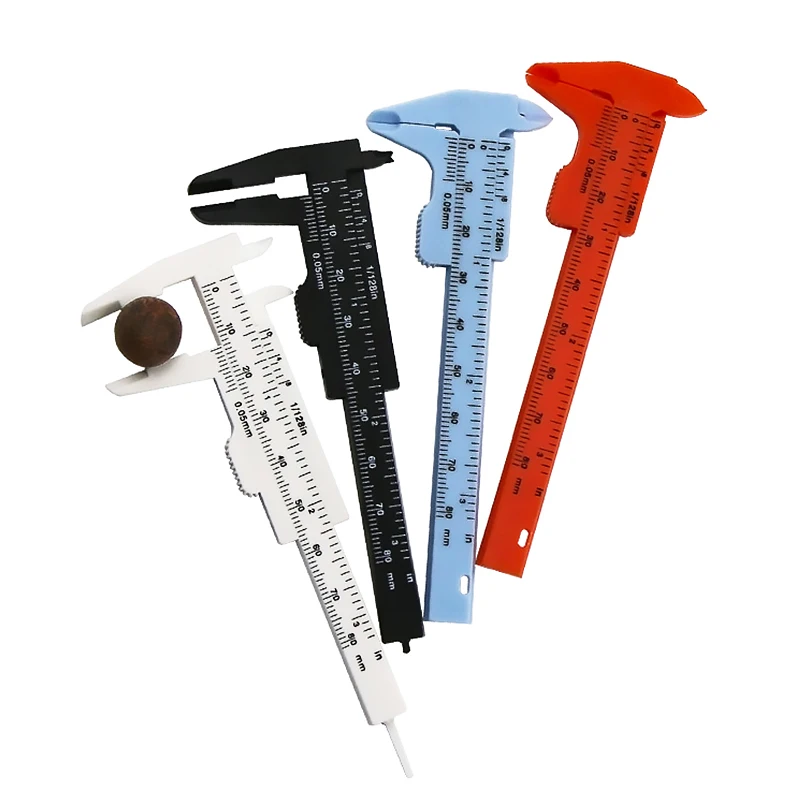 

1 Pcs 0-80mm Double Rule Scale Plastic Vernier Caliper Measuring Tool Ruler Student Physics Math Class High Quality Instrument