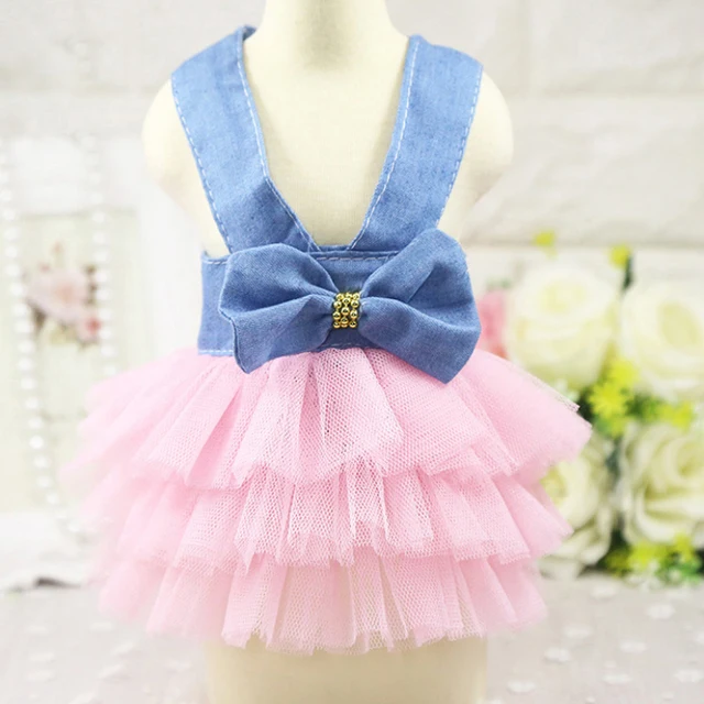 Puppy Summer Clothes Dog Dress Small Dog Clothes Tutu Skirt Princess Wedding Evening Dress Cat Outfit Girl Dog Clothes 4