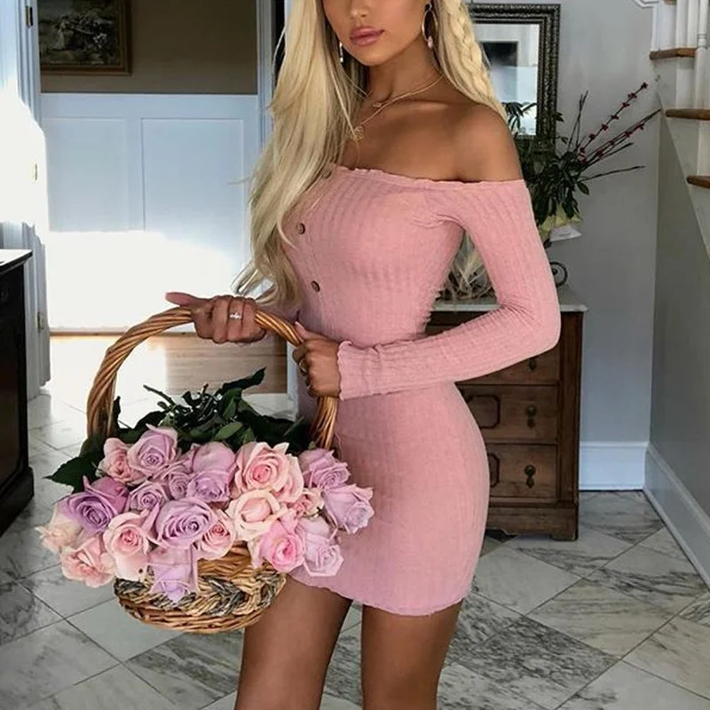 

2022 Autumn Winter Long-sleeved Tight-fitting Party Nightclub Dress Y2K Solid Color Strapless Tight-fitting Hip Pencil Skirt