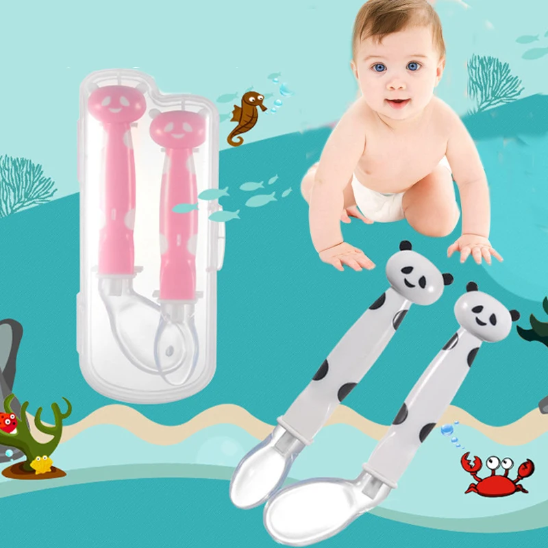 Милая мультяшная силиконовая ложка Мягкая на голову суп для маленьких мальчиков