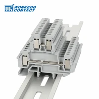 10pcs mbkkb2 5 universal screw double level mini feed through plug connductor wire connector din rail terminal block mbkkb 2 5