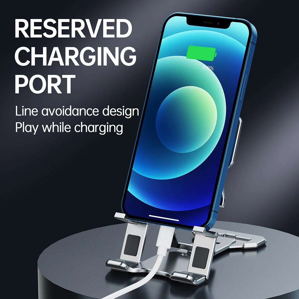 universal foldable desktop mobile phone holder stand for iphone tablet adjustable aluminium alloy cell phone desk stand holder free global shipping