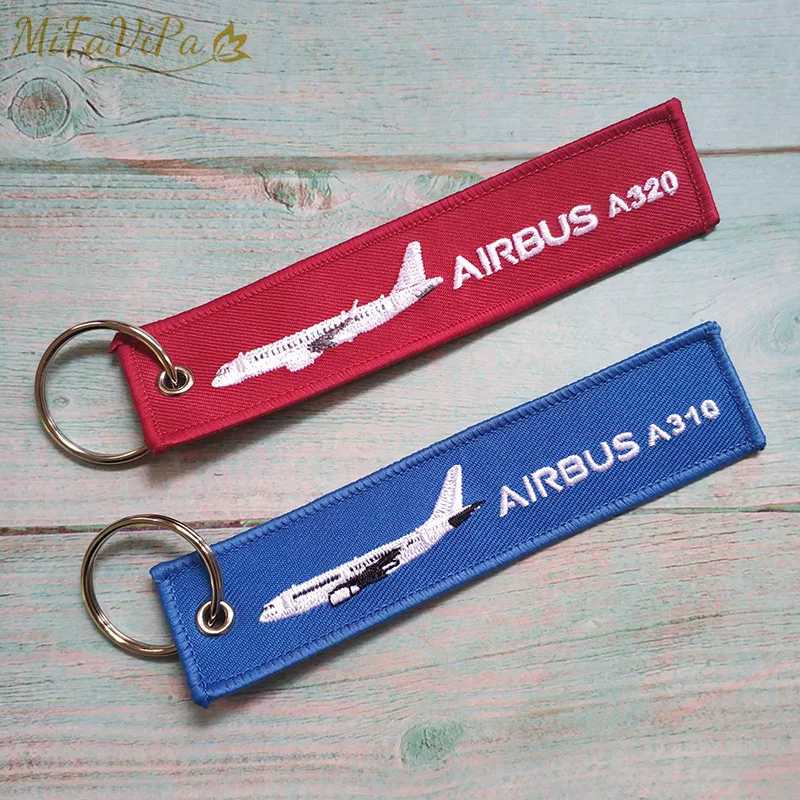 Модный комплект из 2 предметов аэробус A310 брелок красный Вышивка авиационный