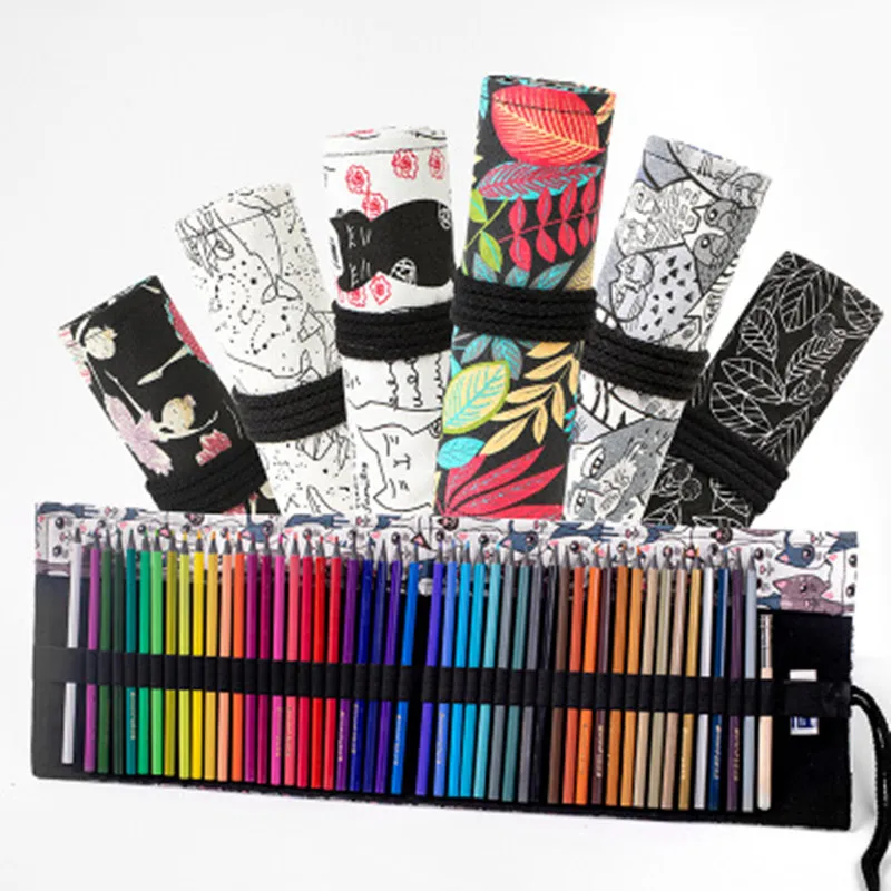 Case 24/36/48 Holes Colorful Kawaii School Supplies Art Pen Bags Box Cute Pencil Cases Pouch Students Storage Stationery