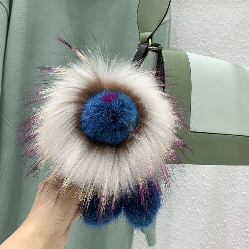 Роскошный брелок ручной работы из меха норки модный для элегантной сумки