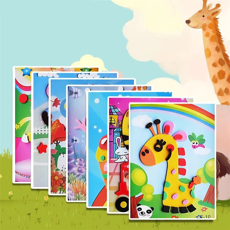 BalleenShiny 10 шт./компл. Детские DIY 3D игра-головоломка наклейка s детские развивающие игрушки наклейка в форме животных обучающая детская игрушка для подарка