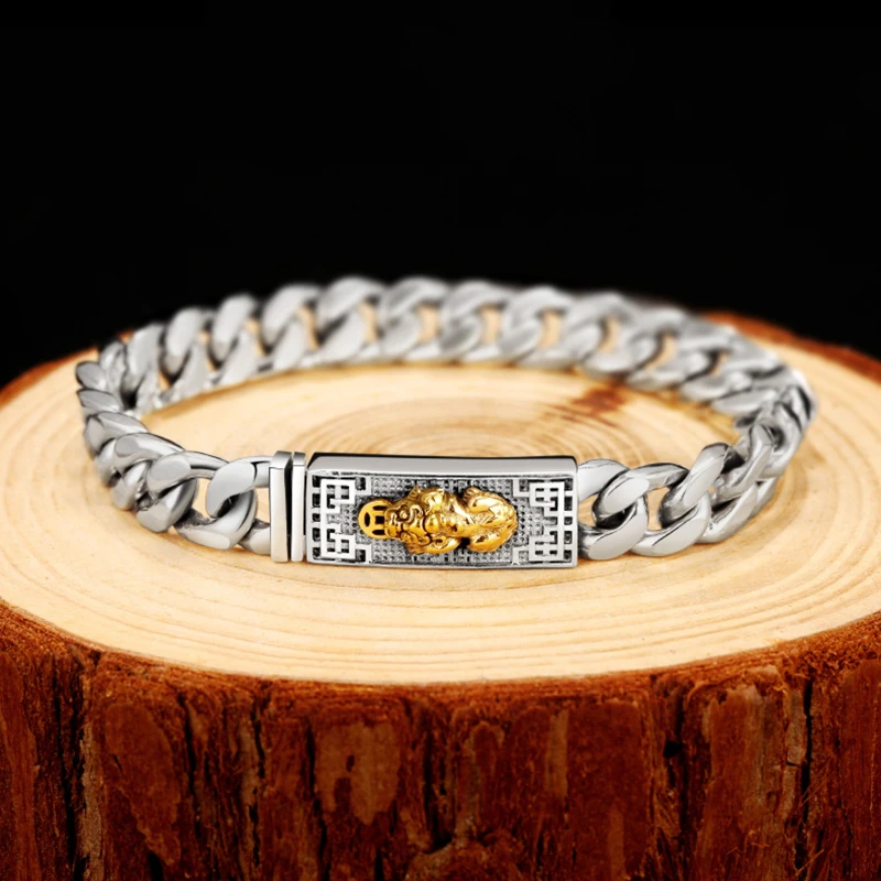 

Kedoria Стерлинговое Серебро Pixiu мужской браслет ручной работы корейский стиль тренд уличный хип-хоп модный тренд для мужчин