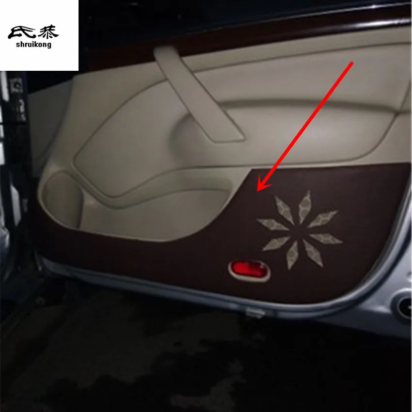 

4 шт./лот для 2007-2014 SKODA Octavia автомобильные наклейки из искусственной кожи автомобильные аксессуары защита двери удар крышки