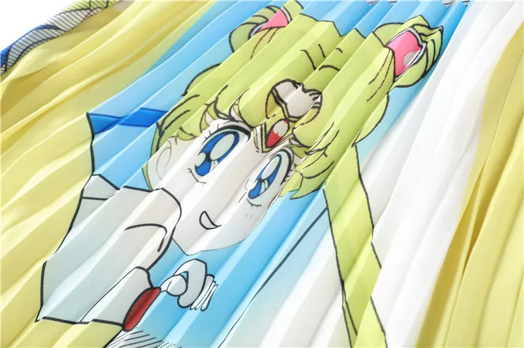 Милые длинные юбки с рисунком для женщин 2019 Осень Женская эластичная юбка