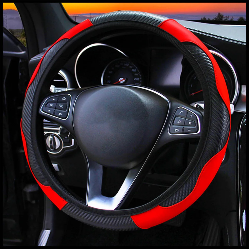 Чехол рулевого колеса автомобиля кожа углеродное волокно для Opel Astra g/gtc/j/h Corsa Antara