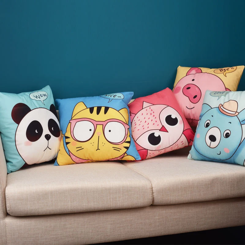 

Cute Cartoon Bedside Cushion Case Pillow Back Cushion Case Pillowcase Car Pillow Sofa Back Cushion Pillowcase 40x40cm
