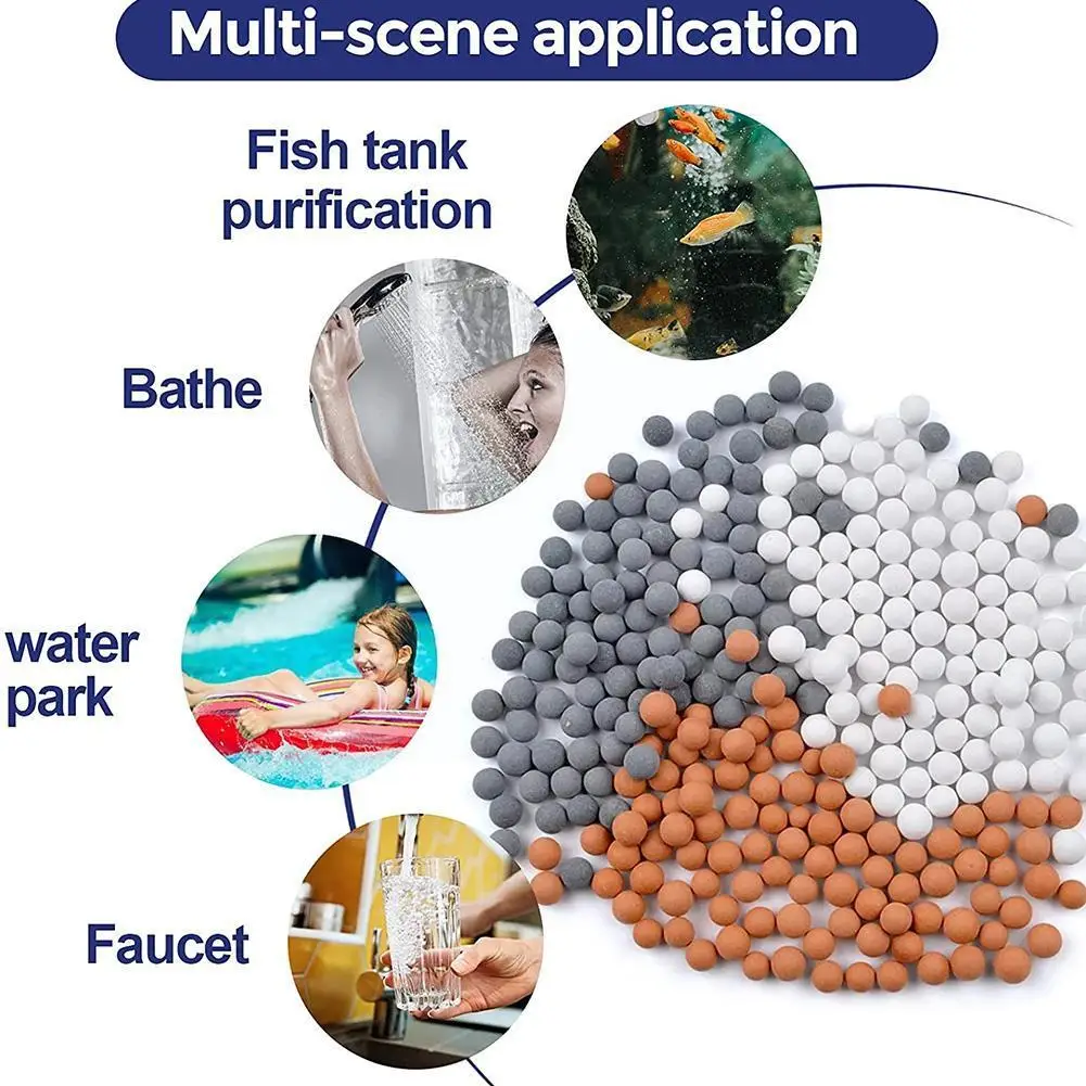 

Shower Head Filter Stones Universal Replacement Beads Water Negative Anion Mineral Ions Energy Ceramic Purification Balls M1L3
