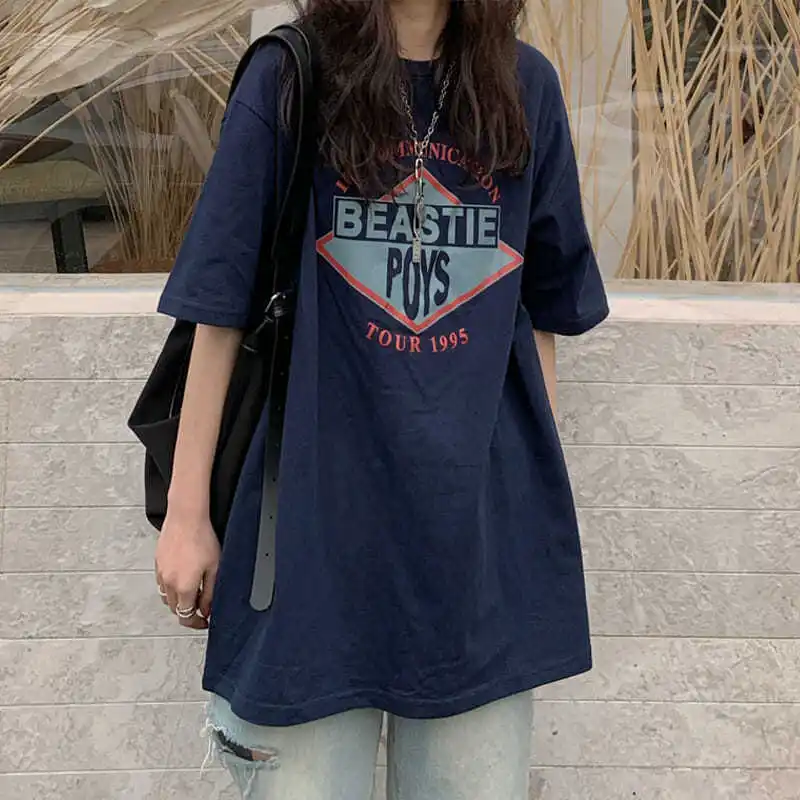 

Summer new BF style cotton short sleeve T-shirt for female students