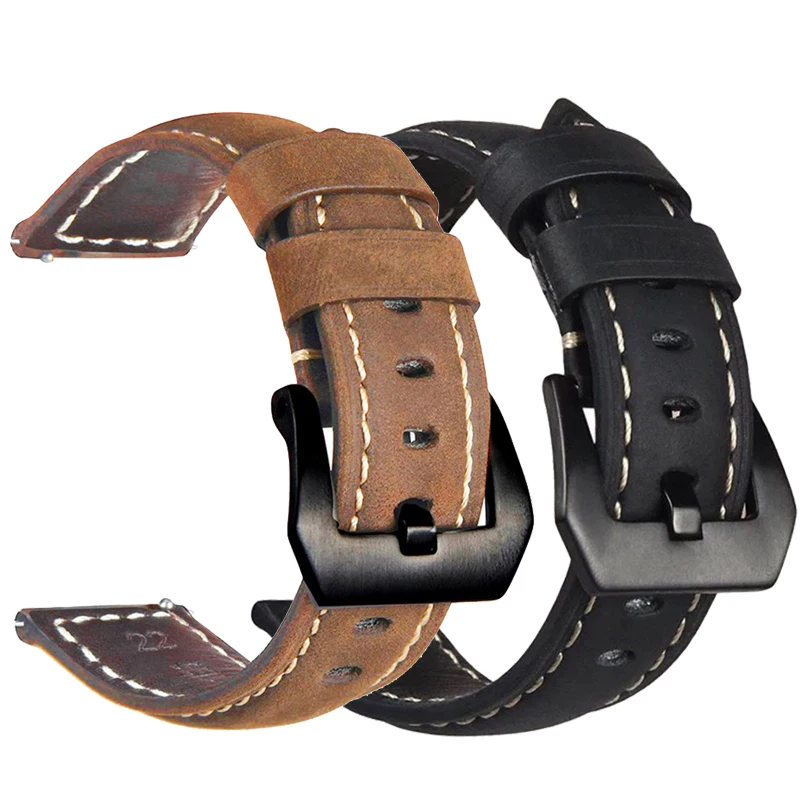 

For Huawei Watch GT 2 46mm/Watch 3 Pro 22mm Genuine Leather Strap Watchband Quick Releas Bracelet Galaxy Watch 3 45mm Wristband
