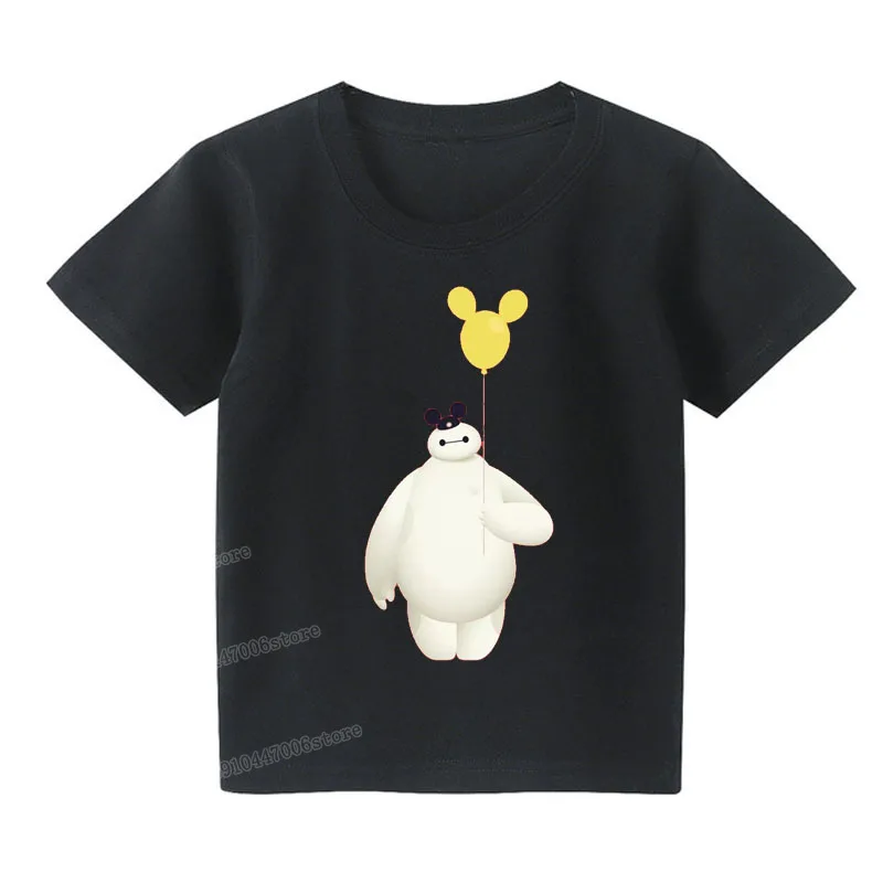 Футболка Baymax для детей летняя одежда больших героев 6 осенняя милые топы с
