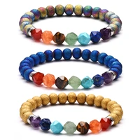 8mm lava stone 7 chakra healing balance beads reiki buddha prayer bracelet jewelry