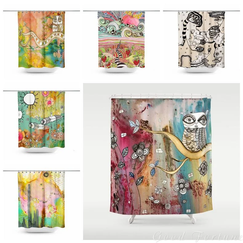

Bohemian Style Abstract Eagle Polyester Waterproof Shower Curtain Bathroom Decor