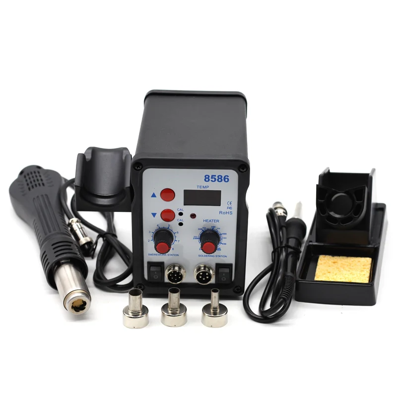 Электропаяльники с цифровым дисплеем 8586 + Тепловая пушка для самостоятельного