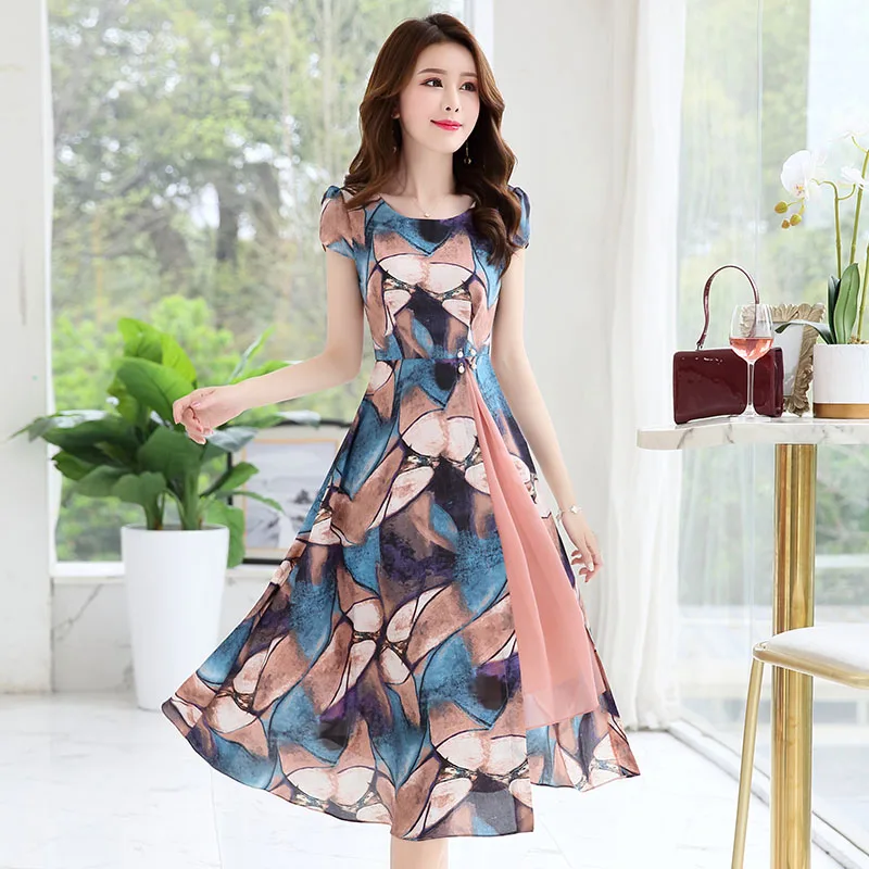 Шифоновое платье женское летнее 2020 новое темпераментное тонкое популярное