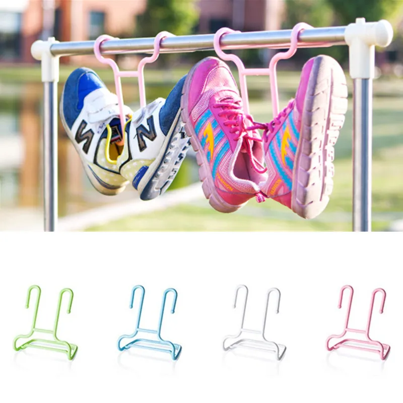 

2pcs/Set Multi-Functional Shoe Rack Plastic Shoes Drying Rack Stand Hanger Hanging Storage Shelf Kids Children Shoes Organizer