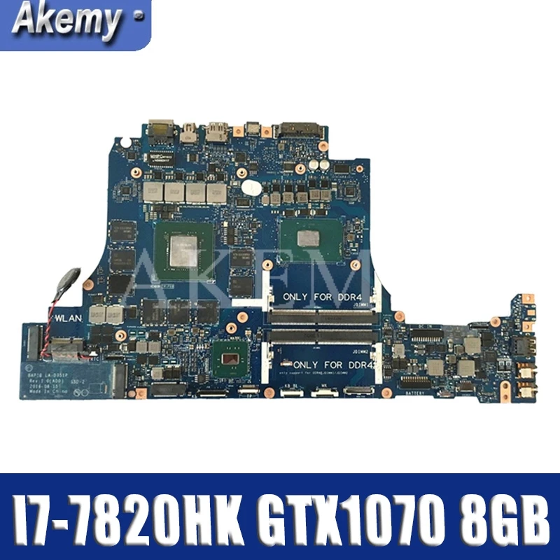 

For DELL Alienware 15 R3 17 R4 Laptop Motherboard LA-D751P CN-0V1KRT 0V1KRT V1KRT Motherboard Mainboard I7-7820HK GTX1070 8GB