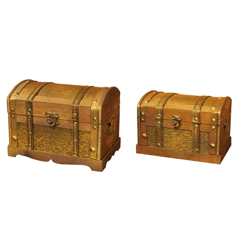 

Античный деревянный пират в стиле ретро, сундук с сокровищами, винтажный органайзер для хранения драгоценных камней, украшение для сумок