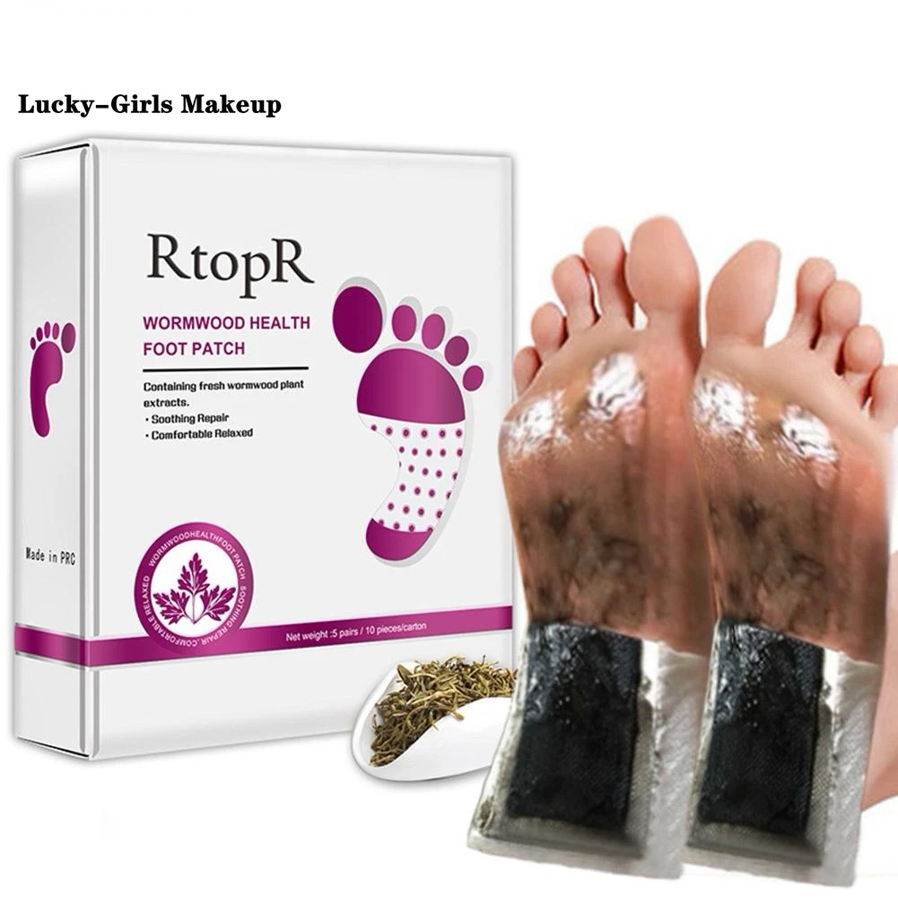 

10 pairs RtopR Tradition Chinese Medicine Detox Foot Patch Wormwood Health Body Detox Improve Sleep Foot Care Patch Beauty Tools