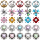 5 шт.лот оптовая продажа 18 мм кнопки ювелирные изделия DIY горный хрусталь цветок 18 мм 20 мм Металлические Кнопки подходят для браслета браслет