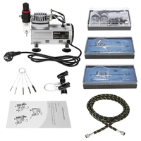 kkmoon professional 3 airbrush kit with air compressor dual action hobby spray air brush set tattoo nail art paint supply