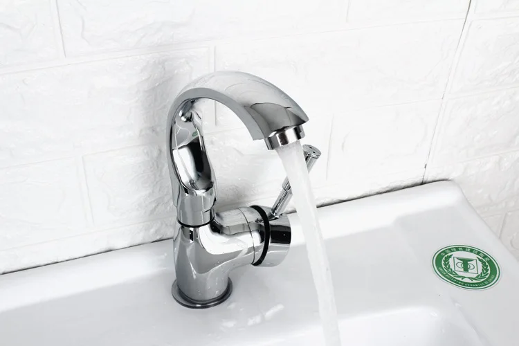 

The Bathroom Kitchen Faucet Hot and Cold Washing Basin Stainless Steel Sink Basin Face Wash Rotating Fine Copper Household Fauce