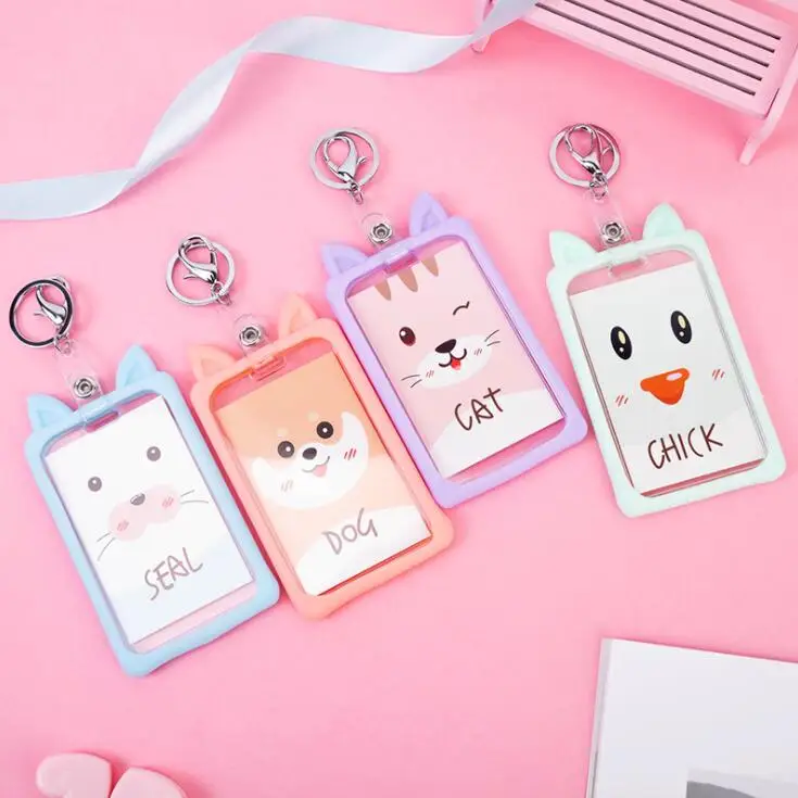 Новинка 1 шт. кредитный держатель для карт Kawaii с изображением мультяшных кошек и